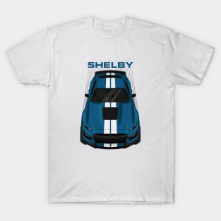 Ford Mustang Shelby GT500 2020-2021 - Ford Performance Blue - White Stripes T-Shirt